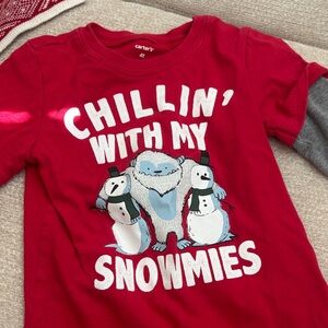 Carter's Red Long Sleeve Tee - Chillin' with My Snowmies